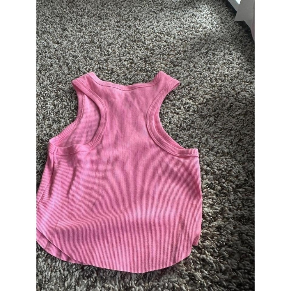 Wild Fable Pink Ribbed High Neck Racerback Tank Top XS - Picture 2 of 3